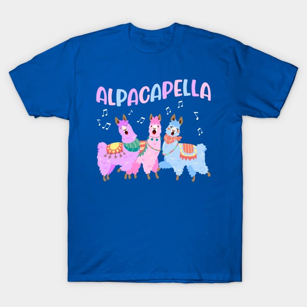 Alpacapella llama cute all together singing no music alpaca T-Shirt by Antzyzzz